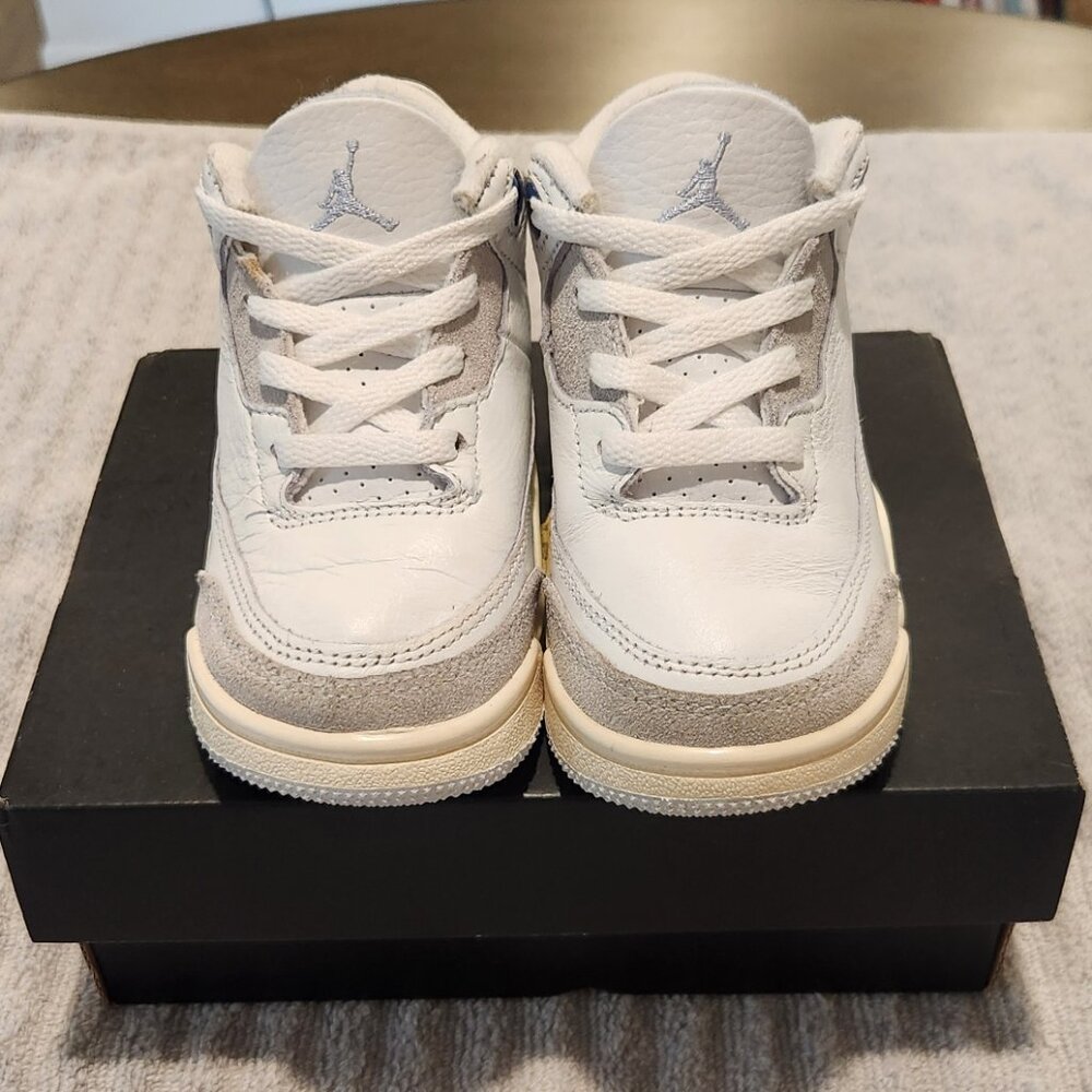 The Nike Air Jordan 3 Retro TD Toddler Lucky Shorts DM0968-101 in size 8C